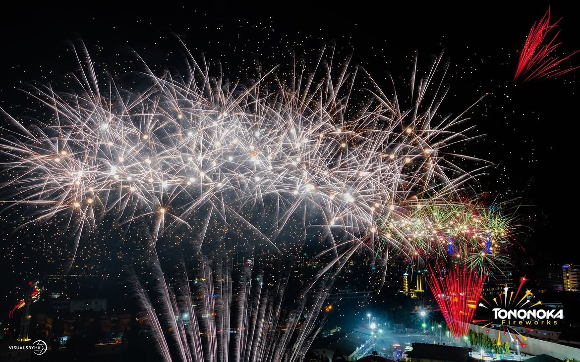 Tononoka fireworks bursting over the Dar es Salaam skyline