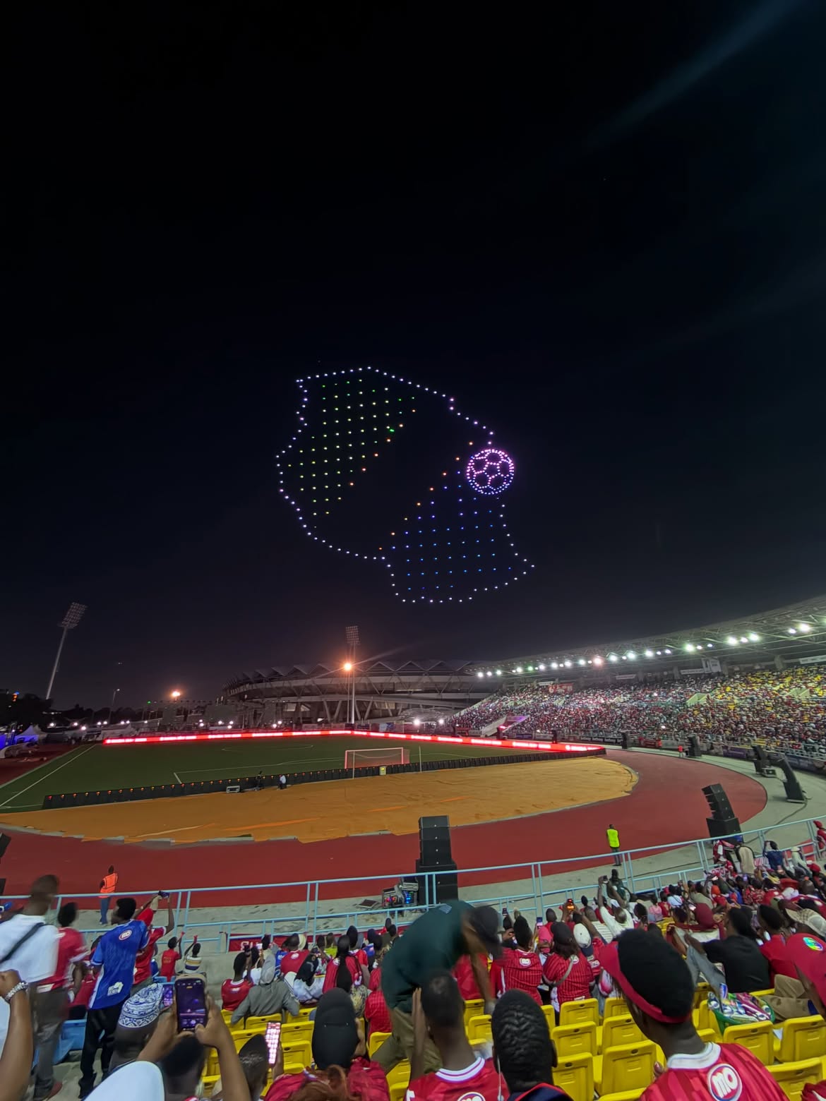Drone show — Light formation over the crowd